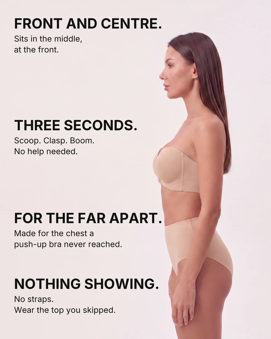 Strapless Front Closure Bra